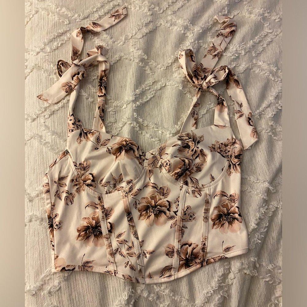 Floral Bustier Crop Top